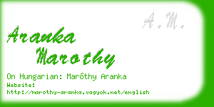 aranka marothy business card