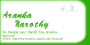 aranka marothy business card